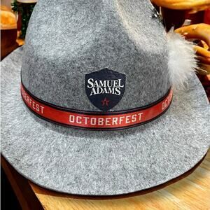 Samuel Adams Beer Oktoberfest Hat Alpine Tyrolean Fedora German Costume Feather